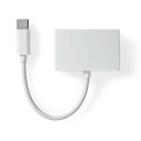 Nedis USB-C™ Adapter | USB 2.0 | USB-C™ Hann | 3.5 mm Hun | 0.10 m | Rund | Nikkel belagt | ABS/PVC | Hvit | Boks