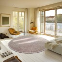 Rundt teppe   Celina Natural Cotton Shaggy taupe/lavendel Størrelse: Ø 200 cm