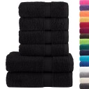  Premium håndklesett 6 deler SOLUND svart 600 g/m2