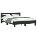  Sengeramme med hodegavl og LED svart 140x190 cm 8721012247789