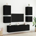  Vegghengte TV-benker 2 stk svart 40,5x30x40 cm konstruert tre 836899