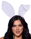 Bøybar Volanger Trimmet Bunny Ører Hvit Hårbøyle