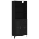 vidaXL Highboard svart 69,5x34x180 cm konstruert tre 8720845928858