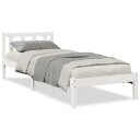  Ekstra lang sengeramme uten madrass hvit 100x210 cm heltre furu