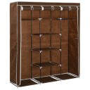 vidaXL Garderobe med skap og stenger brun 150x45x175 cm stoff