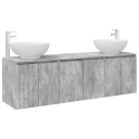 vidaXL Baderomsskapsett 3 stk. Betonggrå 49,5 x 44,5 x 65 cm