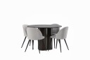 Venture Home Spisegruppe Oliwero 110 cm Rund med 4 Longreone Stoler Grå