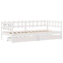  Dagseng med skuffer hvit 90x190 cm heltre furu