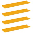 vidaXL Flytende hylle 4 pcs Sennepsgul 80 x 18 x 2,5 cm Stål