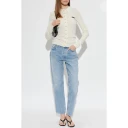 ROTATE Knitted Polo Top   Cream   L