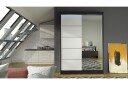 Liverpool Garderobe med Speil 120x200 cm - Hvit/Svart