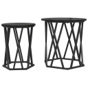  Sidebord 2 stk Svart Eik Ingeniørtre