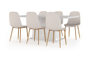 Concept 55 Griffith Spisebord 180 cm Uttrekkbart med ileggsplate + 6 stk Naira stol beige med eikeben   Hvit/Beige