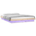 vidaXL Sengeramme med LED 160x200 cm heltre 8720287071709