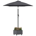 vidaXL Parasolbase med plantekasse Antrasitt 45 x 45 x 45 cm Stål