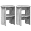  Sideskap 2 pcs Grå Sonoma Ø40 x 50 cm Konstruert tre