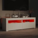 vidaXL TV-benk med LED-lys hvit 120x35x40 cm