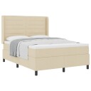  Box Spring Seng med Madrass Krem 140x190 cm Stoff