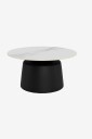 AC Design Furniture   Santorini rundt salongbord plate Unico grov keramikk Ø70x39 cm   Svart
