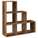 Romdeler bokhylle 3 lag gammelt eik 99x29x99 cm konstruert tre