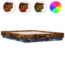  Sengeramme med LED-lys røkt eik 120x190 cm 8721012275607