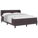  Box Spring Seng med Madrass Mørkebrun 140x200 cm Stoff