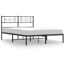  Sengeramme i metall med hodegavl svart 160x200 cm 8721012047273