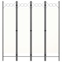vidaXL Romdeler 4 paneler kremhvit 160x180 cm