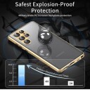 Samsung Galaxy S23 Ultra 5G Magnetisk Deksel med Herdet Glass Privacy Gull