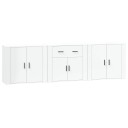 vidaXL Skjenker 3 stk hvit konstruert tre