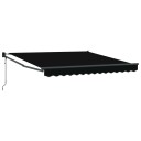  Automatisk Uttrekkbar Markise Svart 300x250 cm  Markiseduk Erstatning for 3x2,5 m Ramme Svart