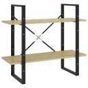 vidaXL Bokhylle 2 niv?er sonoma eik 80x30x70 cm sponplate