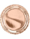 6 stk Metallisk Rosegull Papptallerkener 23 cm