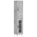 vidaXL Highboard betonggrå 34,5x34x180 cm konstruert tre 8720845484439