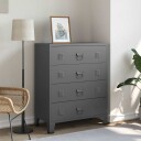vidaXL Industriell kommode antrasitt 78x40x93 cm metall