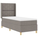  Seng med fjærmadrass og LED Taupe 80x200 cm Stoff