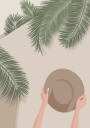 Enjoy the Moment 1 Tropical Palms and Summer Hat Plakat Plakat / 30x40cm