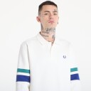 Fred Perry Tipped Sleeve Collared Sweat   White   L