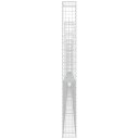 vidaXL Gabionkurv u formet med 7 stolper jern 740x20x200 cm