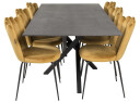 Venture Design Piazza & Limhamn spisegruppe Grå/gul 6 st stoler & bord 180 x 90 cm