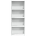 Bokhylle hvit 60x30x152 cm konstruert tre