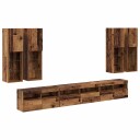  TV vegghyllesett Veggmontert 7 pcs Gamle tre Konstruert tre