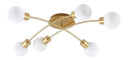 Lindby Agmar taklampe, messing, 6 lyskilder