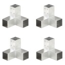 Stolpesko 4 stk Y form galvanisert metall 71x71 mm