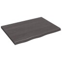 vidaXL Vegghylle m?rkegr? 80x60x4 cm behandlet heltre eik