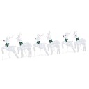  LED Reinsdyr 6 pcs sølv 45 x 19 x 65 cm stoff