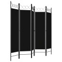 vidaXL Romdeler 5 paneler svart 200x180 cm