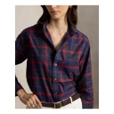 Polo Ralph Lauren Relaxed Fit Plaid Cotton Twill Shirt   2073 ROYAL RED MU   XS