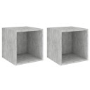  Veggskap i 2 stk 37x37x37 cm sponplate betonggrå 8720286353653