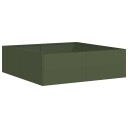  Plantekasse olivengrønn 100x100x30 cm stål